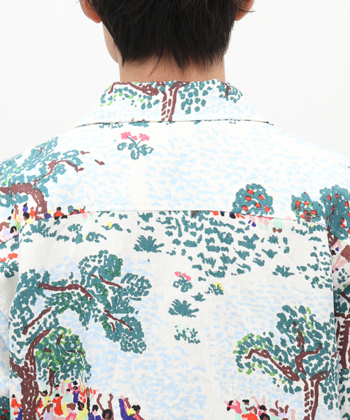 mii（ミー）の「【mii / ミイ】フェスタプリント リネンシャツ（シャツ/ブラウス・メンズ・ホワイト/ブラック・FREE）」の8枚目の写真