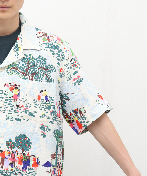 mii（ミー）の「【mii / ミイ】フェスタプリント リネンシャツ（シャツ/ブラウス・メンズ・ホワイト/ブラック・FREE）」の9枚目の写真