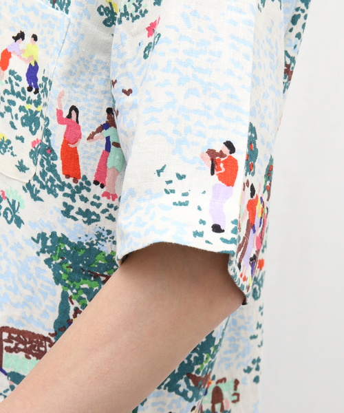 mii（ミー）の「【mii / ミイ】フェスタプリント リネンシャツ（シャツ/ブラウス・メンズ・ホワイト/ブラック・FREE）」の10枚目の写真