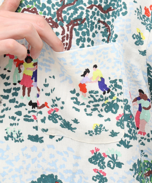 mii（ミー）の「【mii / ミイ】フェスタプリント リネンシャツ（シャツ/ブラウス・メンズ・ホワイト/ブラック・FREE）」の11枚目の写真