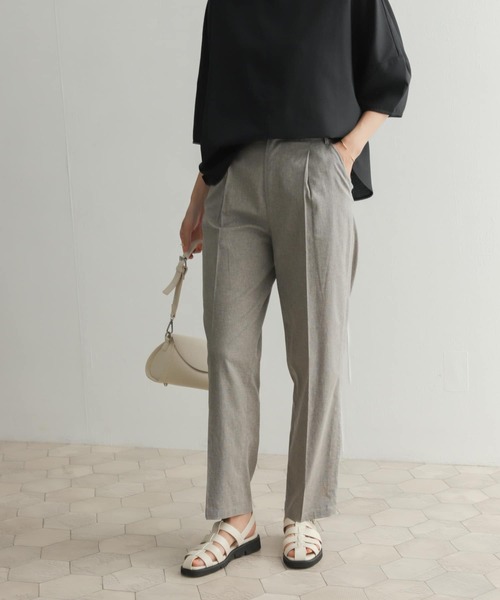 URBAN RESEARCH DOORS（アーバンリサーチドアーズ）の「コットンリネントラウザー（その他パンツ・レディース・ブラウン/ネイビー・MEDIUM/SMALL）」の6枚目の写真