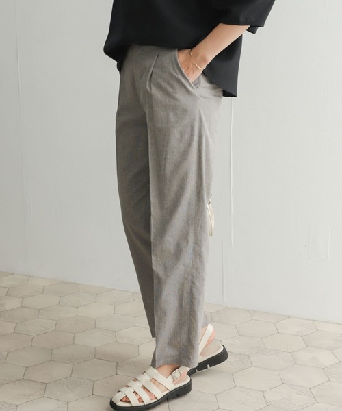 URBAN RESEARCH DOORS（アーバンリサーチドアーズ）の「コットンリネントラウザー（その他パンツ・レディース・ブラウン/ネイビー・MEDIUM/SMALL）」の7枚目の写真