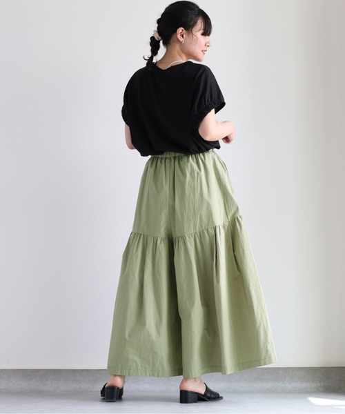 cepo(セポ)の「エンシュク加工ガウチョパンツ(その他パンツ・レディース・チャコール/オリーブ・M)」の7枚目の写真