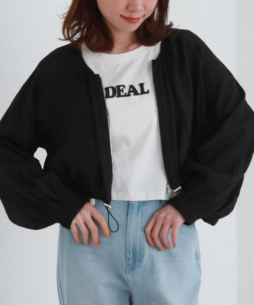 archives（アルシーヴ）の「シアーラグランブルゾン（ブルゾン・レディース・アイボリー/ブラック/グレー・MEDIUM）」の3枚目の写真