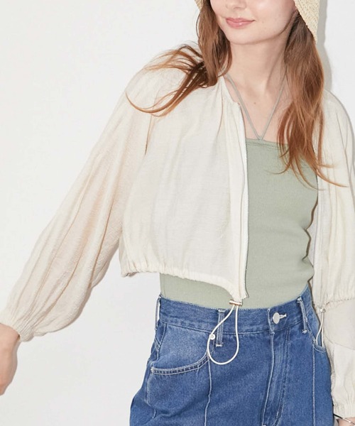 archives（アルシーヴ）の「シアーラグランブルゾン（ブルゾン・レディース・アイボリー/ブラック/グレー・MEDIUM）」の5枚目の写真