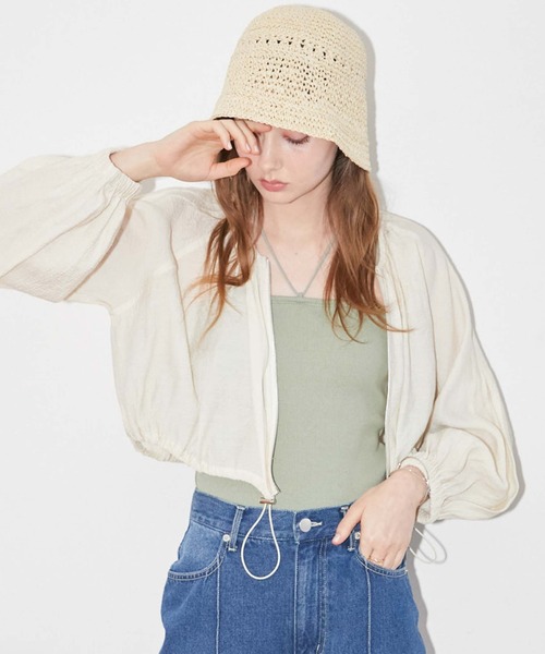 archives（アルシーヴ）の「シアーラグランブルゾン（ブルゾン・レディース・アイボリー/ブラック/グレー・MEDIUM）」の8枚目の写真