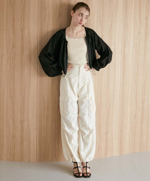 archives（アルシーヴ）の「シアーラグランブルゾン（ブルゾン・レディース・アイボリー/ブラック/グレー・MEDIUM）」の18枚目の写真