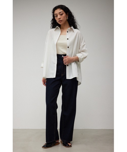 AZUL by moussy(アズールバイマウジー)の「BACK GATHER SHIRT/バックギャザーシャツ(シャツ/ブラウス・レディース・ベージュ/オフホワイト/ブルー・SMALL/MEDIUM)」の6枚目の写真