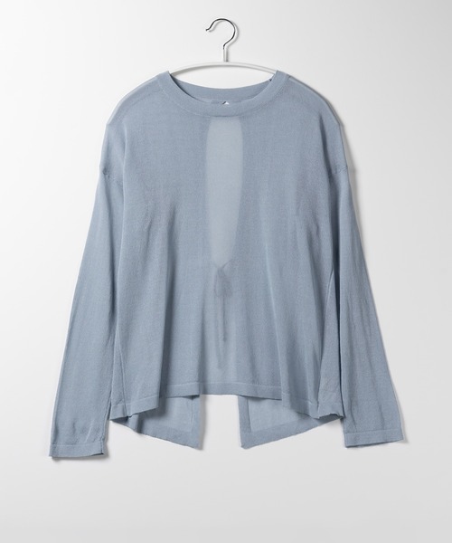 me+em select(ミームセレクト)の「【 選べる7color 】ニュアンスカラーバックスリットオーバーシアーニット / nuance color back slit over sheer knit(ニット/セーター・レディース・イエロー/ブルー/グリーン/アイボリー/グレー/ブラック/モカ・FREE)」の13枚目の写真