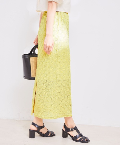 VIS（ビス）の「ストレッチラッセルレースタイトスカート（スカート・レディース・ホワイト/ダークブラウン/ブラック/ミント・FREE）」の4枚目の写真