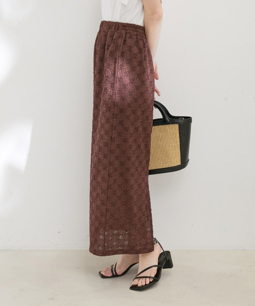 VIS（ビス）の「ストレッチラッセルレースタイトスカート（スカート・レディース・ホワイト/ダークブラウン/ブラック/ミント・FREE）」の8枚目の写真