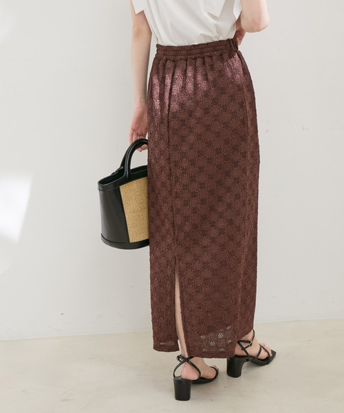 VIS（ビス）の「ストレッチラッセルレースタイトスカート（スカート・レディース・ホワイト/ダークブラウン/ブラック/ミント・FREE）」の9枚目の写真