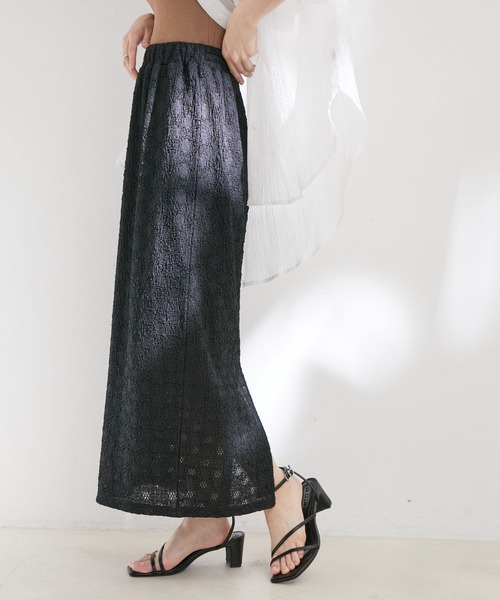 VIS（ビス）の「ストレッチラッセルレースタイトスカート（スカート・レディース・ホワイト/ダークブラウン/ブラック/ミント・FREE）」の13枚目の写真