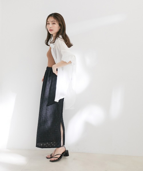 VIS（ビス）の「ストレッチラッセルレースタイトスカート（スカート・レディース・ホワイト/ダークブラウン/ブラック/ミント・FREE）」の15枚目の写真