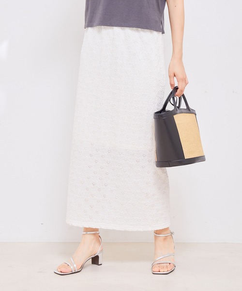 VIS（ビス）の「ストレッチラッセルレースタイトスカート（スカート・レディース・ホワイト/ダークブラウン/ブラック/ミント・FREE）」の16枚目の写真