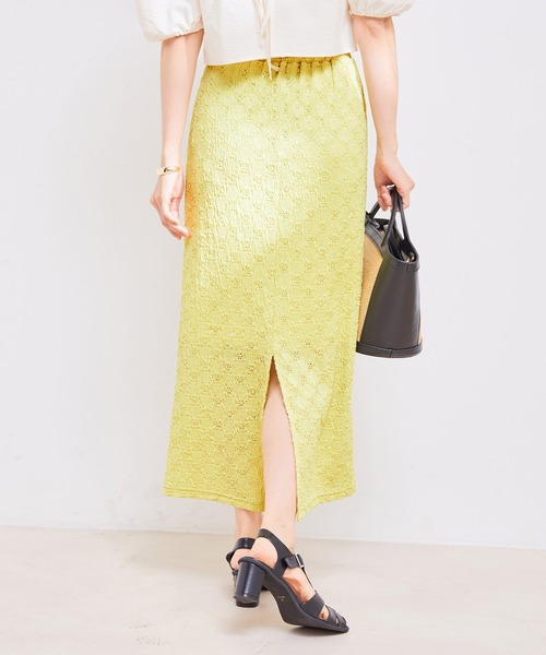 VIS（ビス）の「ストレッチラッセルレースタイトスカート（スカート・レディース・ホワイト/ダークブラウン/ブラック/ミント・FREE）」の6枚目の写真