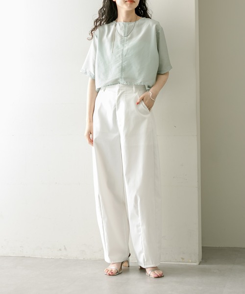 mystic（ミスティック）の「シアーTブラウス（シャツ/ブラウス・レディース・グリーン/アイボリー・FREE）」の18枚目の写真