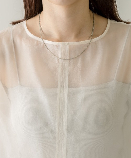 mystic（ミスティック）の「シアーTブラウス（シャツ/ブラウス・レディース・グリーン/アイボリー・FREE）」の11枚目の写真