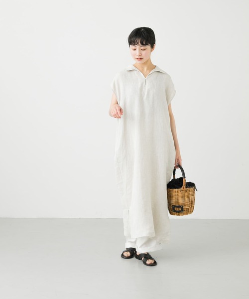 【marumi さま専用】新品未使用 かぐれ リネンスキッパーワンピース かぐれ（カグレ）の「リネンスキッパーワンピース（ワンピース）」 - WEAR
