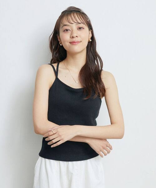 ems excite(エムズエキサイト)の「テレコカップ付キャミ(Tシャツ/カットソー・レディース・グリーン系その他3/オフホワイト/ブラック/ブラック系その他3/ブルー・FREE)」の19枚目の写真