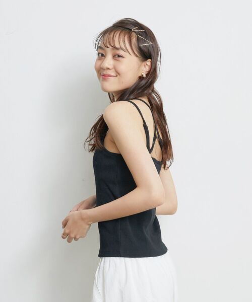 ems excite(エムズエキサイト)の「テレコカップ付キャミ(Tシャツ/カットソー・レディース・グリーン系その他3/オフホワイト/ブラック/ブラック系その他3/ブルー・FREE)」の20枚目の写真