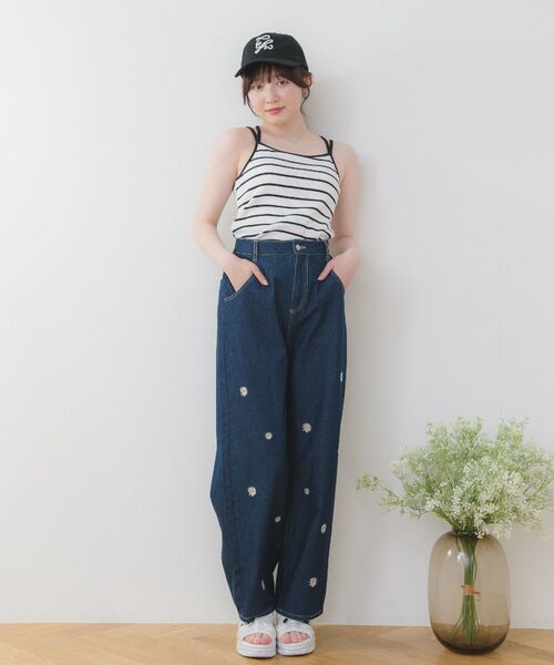ems excite(エムズエキサイト)の「テレコカップ付キャミ(Tシャツ/カットソー・レディース・グリーン系その他3/オフホワイト/ブラック/ブラック系その他3/ブルー・FREE)」の22枚目の写真