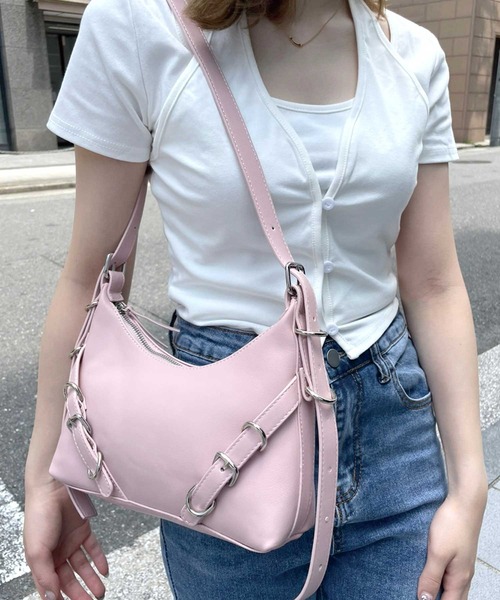 SPIGA（スピーガ）の「ﾀﾞﾌﾞﾙﾍﾞﾙﾄｼｮﾙﾀﾞｰﾊﾞｯｸﾞ（ショルダーバッグ・レディース・ピンク/アイボリー/ブラック・FREE）」の3枚目の写真