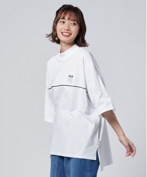 FILA（フィラ）の「【FILA】モックネックＴシャツ（Tシャツ/カットソー・レディース・ネイビー/ホワイト・L/M）」の2枚目の写真
