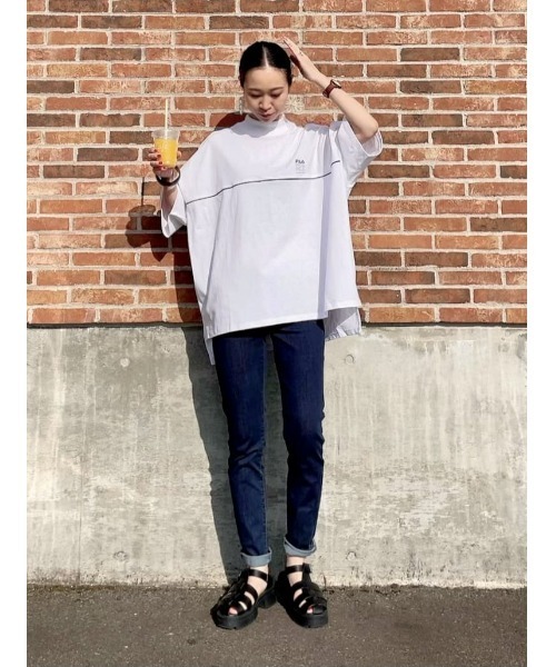 FILA（フィラ）の「【FILA】モックネックＴシャツ（Tシャツ/カットソー・レディース・ネイビー/ホワイト・L/M）」の18枚目の写真
