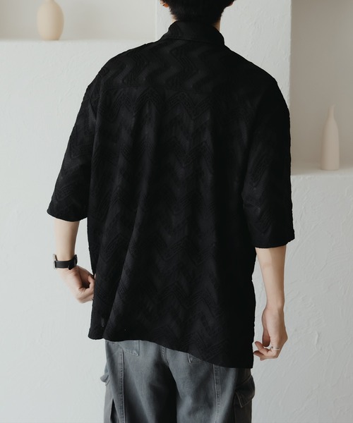 epnok(エプノック)の「フクレジャガードルーズシャツ(シャツ/ブラウス・メンズ・ブルー/ブラック・SMALL/MEDIUM/LARGE)」の9枚目の写真