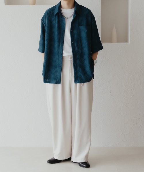 epnok(エプノック)の「フクレジャガードルーズシャツ(シャツ/ブラウス・メンズ・ブルー/ブラック・SMALL/MEDIUM/LARGE)」の5枚目の写真