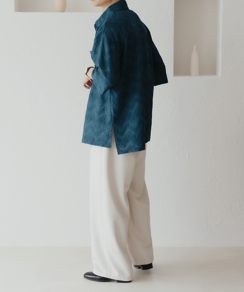 epnok(エプノック)の「フクレジャガードルーズシャツ(シャツ/ブラウス・メンズ・ブルー/ブラック・SMALL/MEDIUM/LARGE)」の11枚目の写真