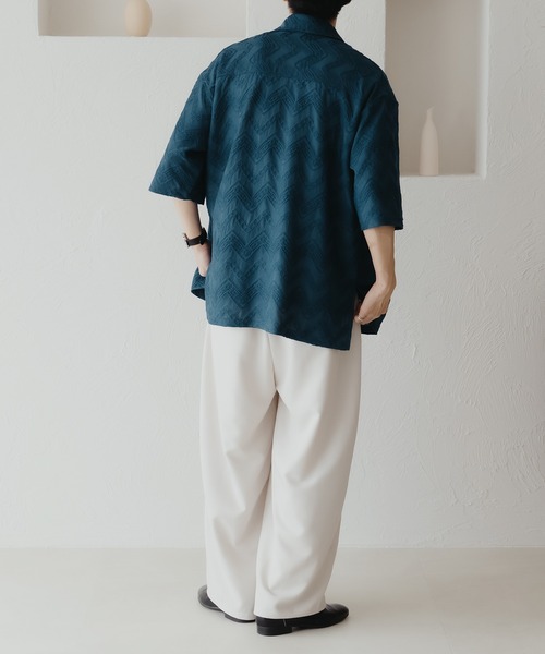 epnok(エプノック)の「フクレジャガードルーズシャツ(シャツ/ブラウス・メンズ・ブルー/ブラック・SMALL/MEDIUM/LARGE)」の14枚目の写真