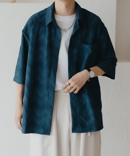 epnok(エプノック)の「フクレジャガードルーズシャツ(シャツ/ブラウス・メンズ・ブルー/ブラック・SMALL/MEDIUM/LARGE)」の19枚目の写真