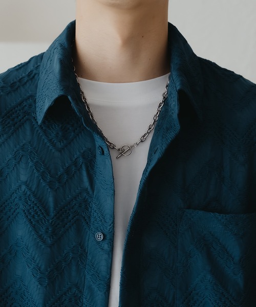 epnok(エプノック)の「フクレジャガードルーズシャツ(シャツ/ブラウス・メンズ・ブルー/ブラック・SMALL/MEDIUM/LARGE)」の18枚目の写真
