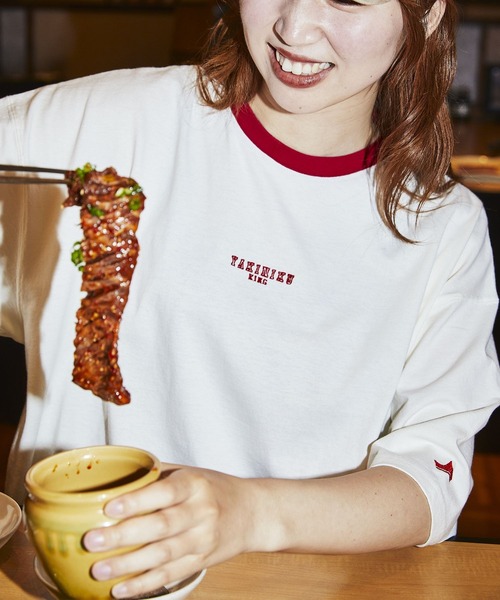 RAGEBLUE（レイジブルー）の「【焼肉きんぐ】コラボプリントTシャツ（Tシャツ/カットソー・メンズ・ブラック系その他/ブラック/オフホワイト/レッド/ライトブルー/ホワイト・MEDIUM/LARGE）」の3枚目の写真