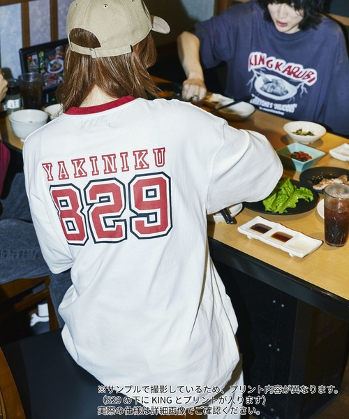 RAGEBLUE（レイジブルー）の「【焼肉きんぐ】コラボプリントTシャツ（Tシャツ/カットソー・メンズ・ブラック系その他/ブラック/オフホワイト/レッド/ライトブルー/ホワイト・MEDIUM/LARGE）」の12枚目の写真