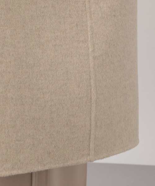 A part by（アパートバイ）の「casheepスタンドロングコート（ノーカラーコート・レディース・ネイビー/ライトベージュ・SMALL/MEDIUM）」の16枚目の写真