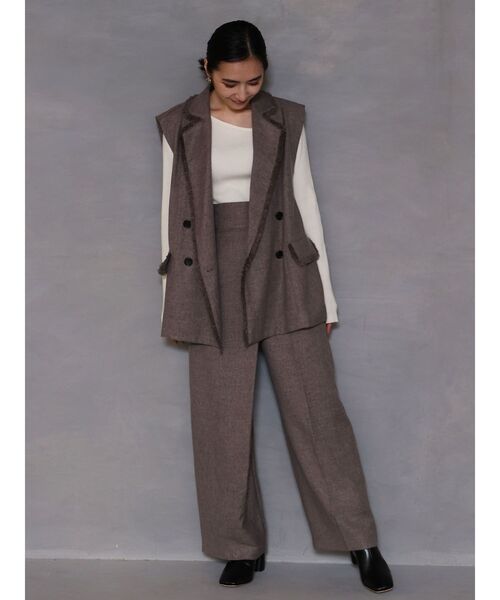 LAGUNAMOON（ラグナムーン）の「ツイードタックデザインワイドパンツ（その他パンツ・レディース・ベージュ/グレー・SMALL/MEDIUM）」の8枚目の写真