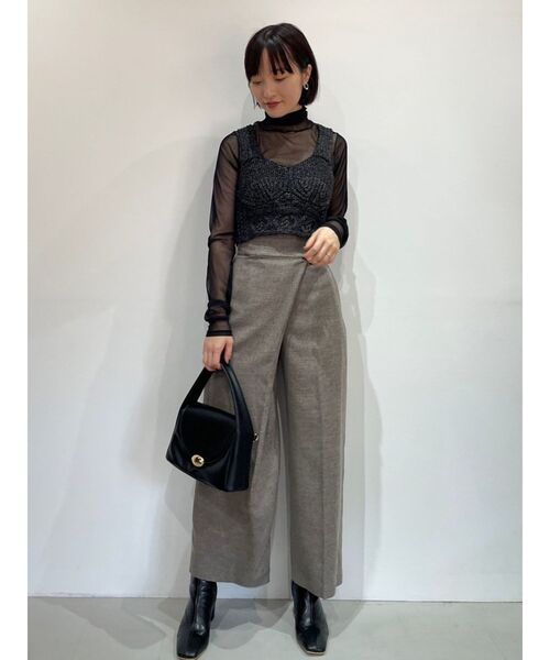 LAGUNAMOON（ラグナムーン）の「ツイードタックデザインワイドパンツ（その他パンツ・レディース・ベージュ/グレー・SMALL/MEDIUM）」の13枚目の写真