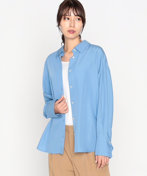 COMME CA ISM(コムサイズム)の「オーバーサイズ シャツ(シャツ/ブラウス・レディース・ブルー/オフホワイト/ライトグレー・LARGE/MEDIUM)」の7枚目の写真