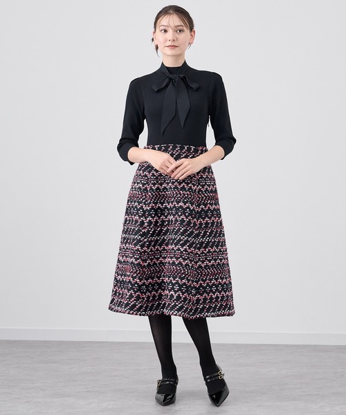 ANAYI（アナイ）の「ジャガードツイードニットドッキング ワンピース