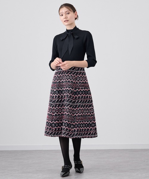 ANAYI（アナイ）の「ジャガードツイードニットドッキング ワンピース