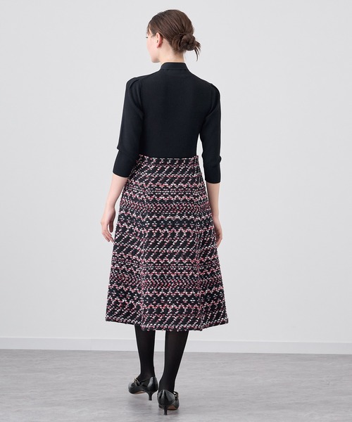 ANAYI（アナイ）の「ジャガードツイードニットドッキング ワンピース