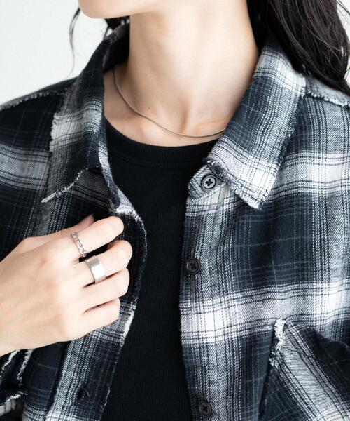 WEGO（ウィゴー）の「WEGO/オンブレチェックショートシャツ（シャツ/ブラウス・レディース・ブラック系その他2/イエロー系その他3・FREE）」の6枚目の写真