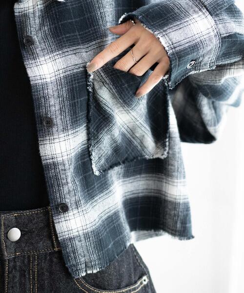 WEGO（ウィゴー）の「WEGO/オンブレチェックショートシャツ（シャツ/ブラウス・レディース・ブラック系その他2/イエロー系その他3・FREE）」の8枚目の写真