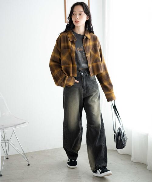 WEGO（ウィゴー）の「WEGO/オンブレチェックショートシャツ（シャツ/ブラウス・レディース・ブラック系その他2/イエロー系その他3・FREE）」の16枚目の写真