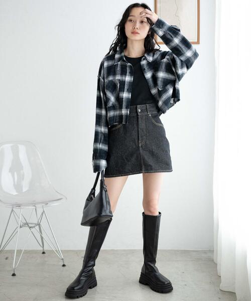 WEGO（ウィゴー）の「WEGO/オンブレチェックショートシャツ（シャツ/ブラウス・レディース・ブラック系その他2/イエロー系その他3・FREE）」の12枚目の写真