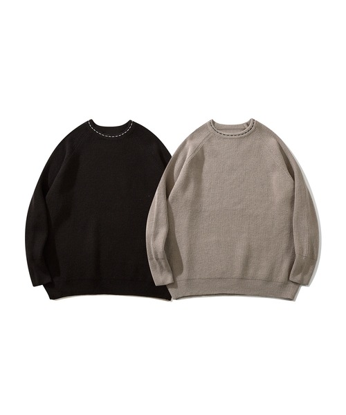 aimoha(アイモハ)の「aimoha men 刺繍ステッチワイドバルーンスリーブ セーター(ニット/セーター・メンズ・ベージュ/ブラック・XL/L/M)」の20枚目の写真