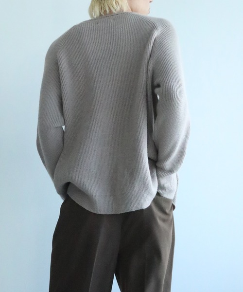 aimoha(アイモハ)の「aimoha men 刺繍ステッチワイドバルーンスリーブ セーター(ニット/セーター・メンズ・ベージュ/ブラック・XL/L/M)」の5枚目の写真